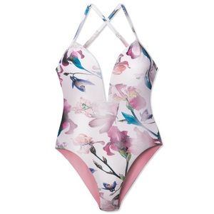 WET Swimwear Onepiece White Floral Swimsuit